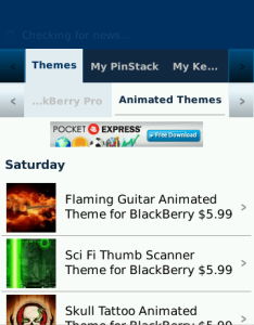 Pinstack Mobile Reader for blackberry app Screenshot