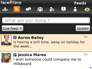 face2face for blackberry app Screenshot