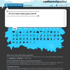 CoolTweetsEditor for blackberry app Screenshot