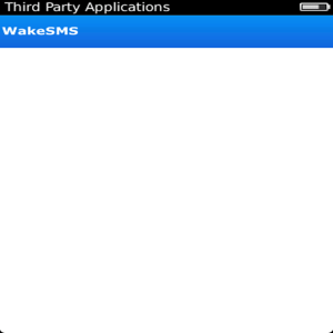 WakeSMS for blackberry app Screenshot