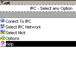 Mobile Chat IRC for blackberry app Screenshot