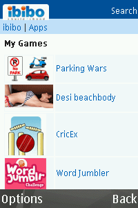 ibibo Games for blackberry app Screenshot