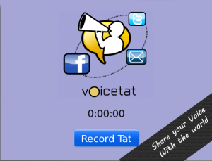 VoiceTat for blackberry app Screenshot