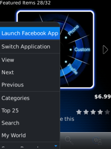 1-Click Facebook for blackberry app Screenshot