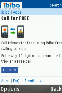ibibo Call for blackberry app Screenshot