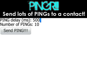 PINGR for blackberry app Screenshot