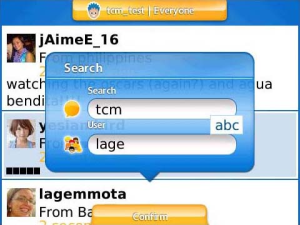 Tweeter Mobile for blackberry app Screenshot
