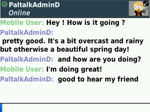 Paltalk Mobile for blackberry app Screenshot
