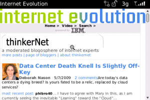 Internet Evolution for blackberry app Screenshot