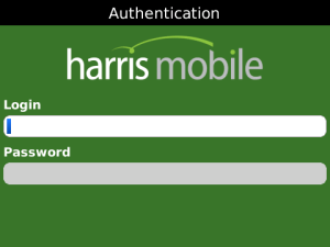 Harris Mobile for blackberry app Screenshot
