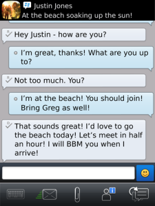 BlackBerry Messenger for blackberry app Screenshot
