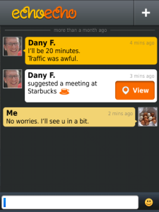 echoecho friend locator for blackberry app Screenshot