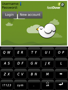 fastDove for blackberry app Screenshot