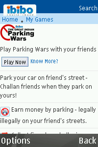 ibibo Parking Wars for blackberry app Screenshot
