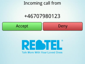 Rebtel for blackberry app Screenshot