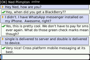 WhatsApp Messenger for blackberry app Screenshot