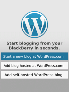 WordPress for blackberry app Screenshot