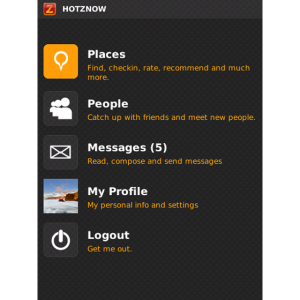 HotZnow for blackberry app Screenshot