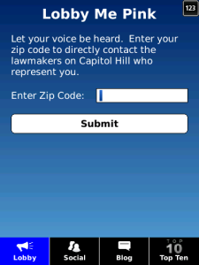 Lobby Me Pink for blackberry app Screenshot