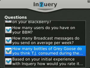 Inquery for blackberry app Screenshot
