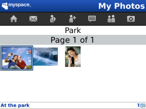 MySpace for blackberry app Screenshot