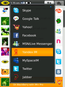 IM+ for blackberry app Screenshot