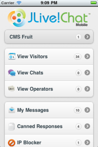 Jlive Chat Mobile for blackberry app Screenshot