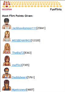 FunFlirts for blackberry app Screenshot