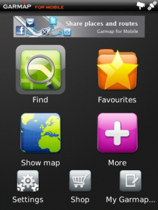 Garmap for Mobile Premium Nav 1 month for blackberry app Screenshot
