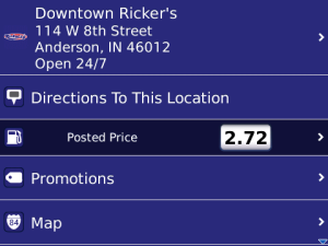 Rickers Deals App for blackberry app Screenshot