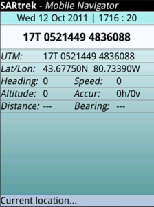 SARtrek for blackberry app Screenshot