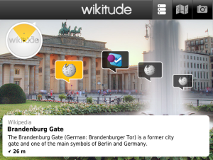 Wikitude for blackberry app Screenshot