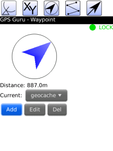 GPS Guru for blackberry app Screenshot