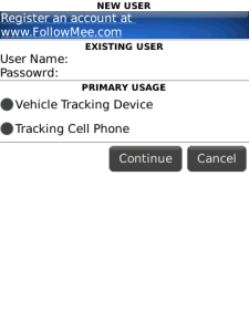 FollowMee GPS Tracker Deluxe for blackberry app Screenshot