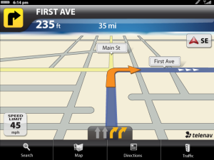 TeleNav GPS Plus for OS 6 and 7 for blackberry app Screenshot