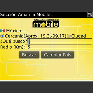 Sección Amarilla for blackberry app Screenshot