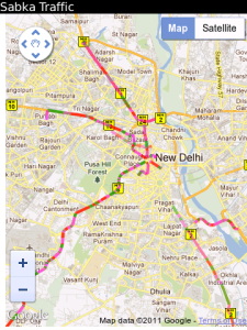 Sabka Traffic for blackberry app Screenshot