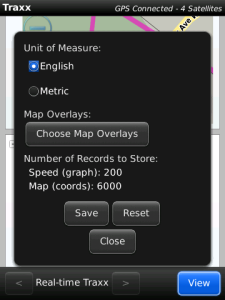 Traxx for blackberry app Screenshot