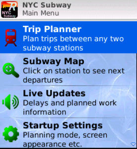 NYC Subway for blackberry app Screenshot