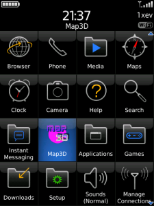 Map 3D for blackberry app Screenshot