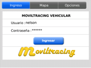 Moviltracing Móvil for blackberry app Screenshot