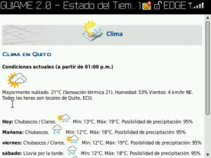 Guiame Movistar for blackberry app Screenshot