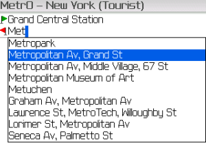MetrO for blackberry app Screenshot