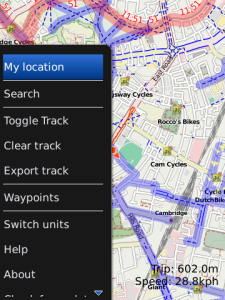 Cycle Maps for blackberry app Screenshot