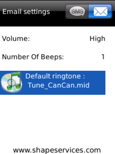 Mobiola Message Ringtone for blackberry