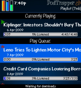 PodTrapper Podcast Manager for blackberry