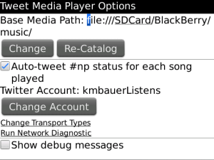 Tweet Media Player for blackberry