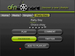Afrisonore Music Player for blackberry