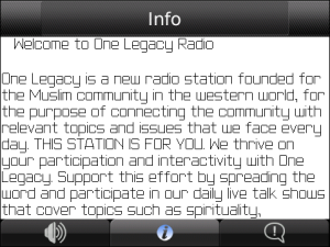 One Legacy Radio for blackberry