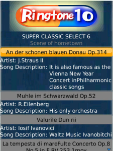 Ringtone10SUPER CLASSIC SELECT 6 for blackberry